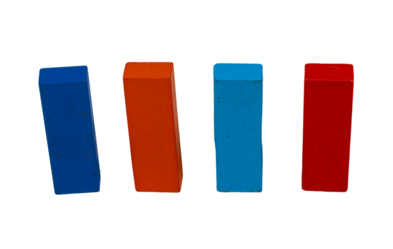 four colorful block for four concept idea like new year, chart