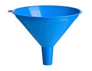 Blue Plastic Funnel with isolated.