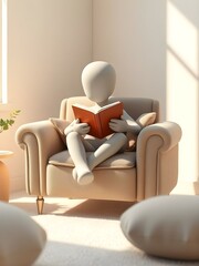 man reading book