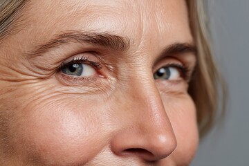 Close-up of an older woman's expressive eyes and face
