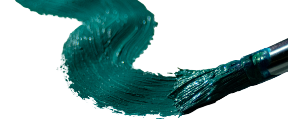 Tealpaint brushstroke on a white background. Ideal for art projects. White or transparent background