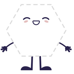 Cartoon Hexagon Character Vector Graphic