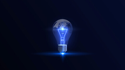 light bulb on dark background