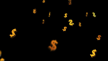 3D gold yuan symbol on black background. Ideal for finance, investment and business related content