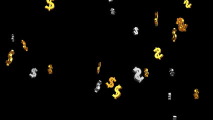 3D gold yuan symbol on black background. Ideal for finance, investment and business related content