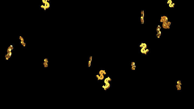 3D gold yuan symbol on black background. Ideal for finance, investment and business related content