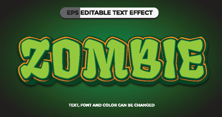 Zombie editable vector text effect