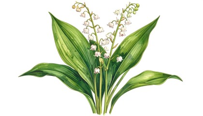 Obraz premium Illustration of lily of the valley