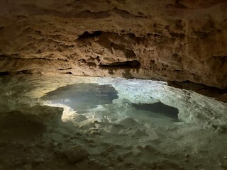 Caves and underground lake.