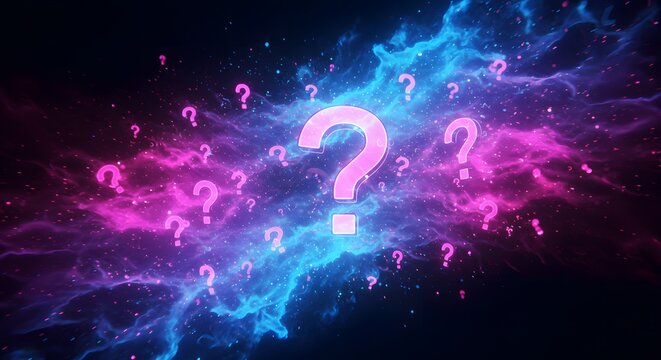 Uncertainty and Discovery: Cosmic Question Mark in Nebula







