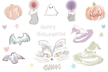 set of Halloween elements
