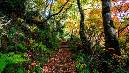 Fototapeta premium Autumn forest path (1)