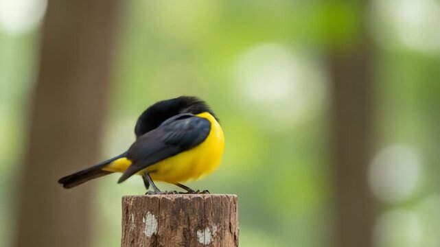 Golden-Bellied Grakle Bird Perched in Natural Habitat a close-up captures the vibrant plumage and captivating behavior of the golden-bellied grakle, highlighting its beauty and its role within the