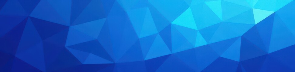 Abstract blue triangle mosaic Geometric low-poly background , bright, intricate, indigo