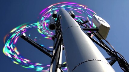 Innovative 6G tower technology showcased in vibrant display of connectivity and advancement - Powered by Adobe