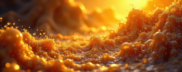 Swirling molten gold, trapped bubbles, abstract texture, modern, texture