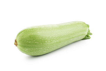 One fresh ripe zucchini isolated on white