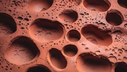 Close Up of Pitted Terracotta Surface with Natural Grain