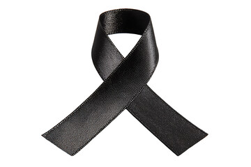 Black Awareness Ribbon on Transparent Background, PNG