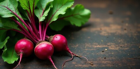 Freshly harvested beets, vibrant leaves, earthy roots , beet, bounty