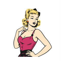 vintage retro style pinup girl cover poster vector	

