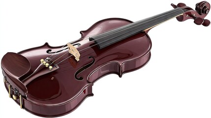 Obraz premium Polished maroon violin positioned for display.