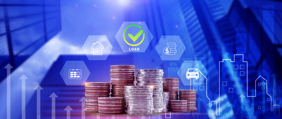 Loan, Financial loan agreement concept, investment and finance concept, fundraising, Personal Loan Assessment and Loans concept. Financial loan agreement