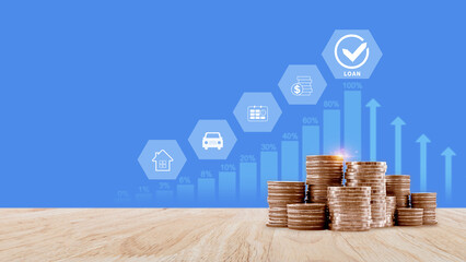 Loan, Financial loan agreement concept, investment and finance concept, fundraising, Personal Loan Assessment and Loans concept. Financial loan agreement