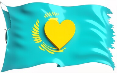 kazakhstan flag and map set. kazakhstan flag in official colors and proportions. independence day 16 december, map, circle and heart shaped kazakhstan. High quality