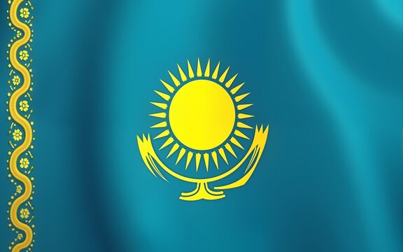 Kazakhstan official colors background. Banner or poster of Kazakhstan independence day celebration. Vector illustration frame design of Kazakhstan flag. High quality