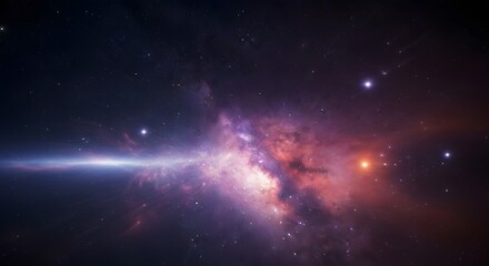 Obraz premium A Stunning Cosmic View of the Expansive Universe Reflecting the Wonders of Space Exploration and Astronomical Beauty