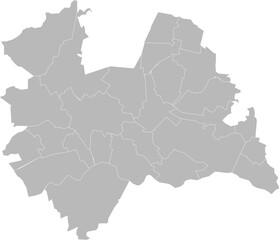 Obraz premium Utrecht, Netherlands – administrative vector map with municipality boundaries (Oblique stereographic projection, PPT-compatible & fully editable)