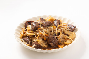 牛肉はらみ　蓮根　もやし炒め