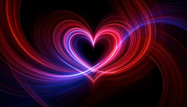 Abstract Heart with Light Trails, and Love.