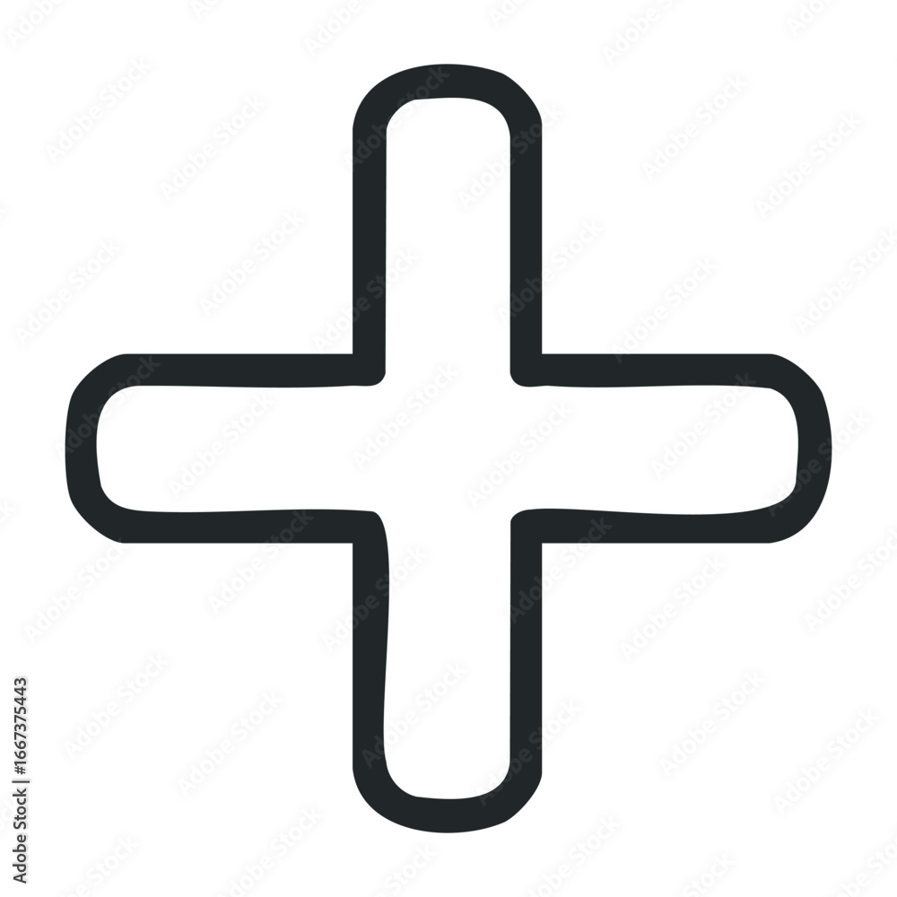 Poster creative plus sign design in minimalist style digital art modern environment abstract viewpoint. vec