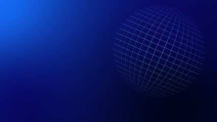 Wireframe Sphere with Blue Gradient