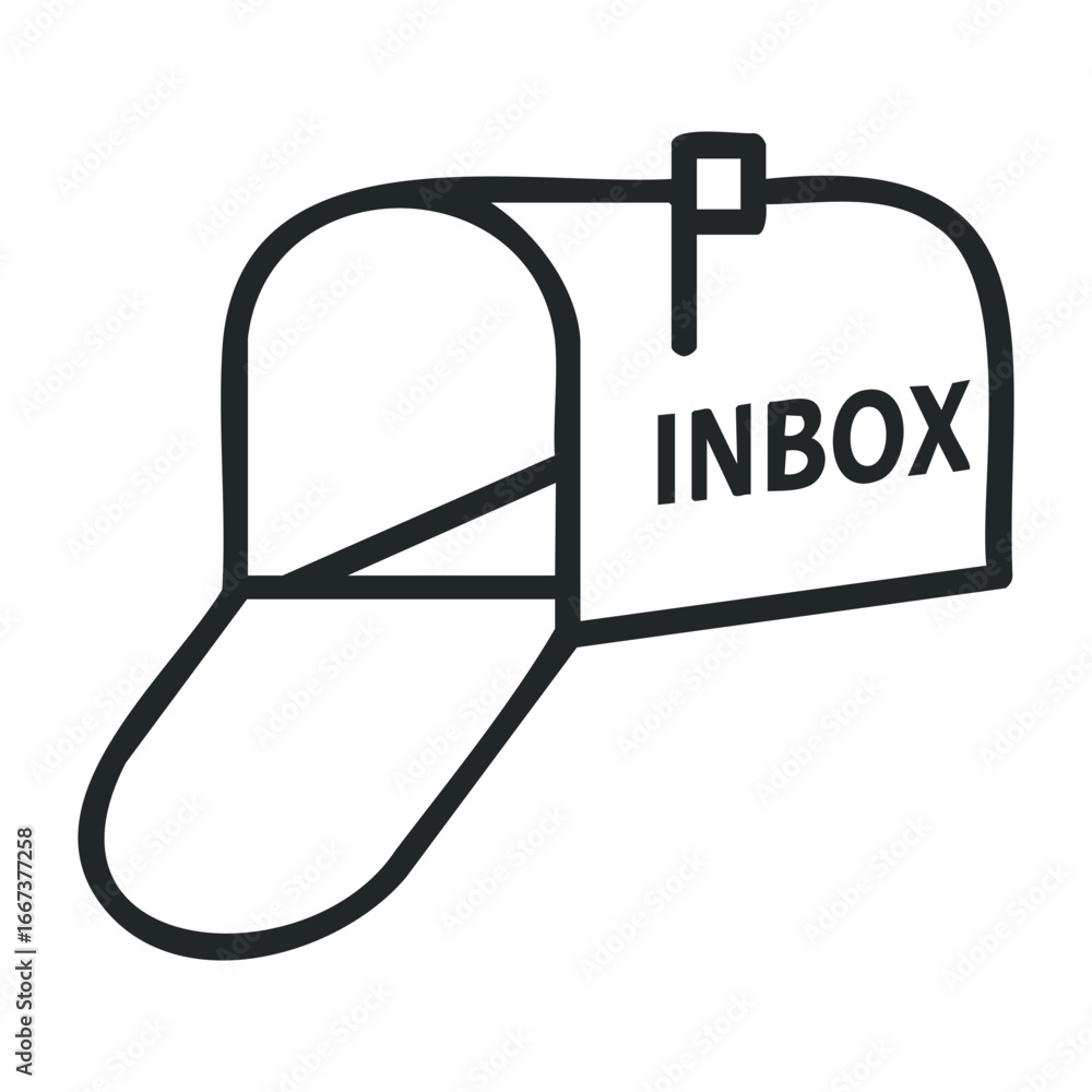 Aufkleber mail inbox icon digital communication graphic design minimalist style top view visual concept for en