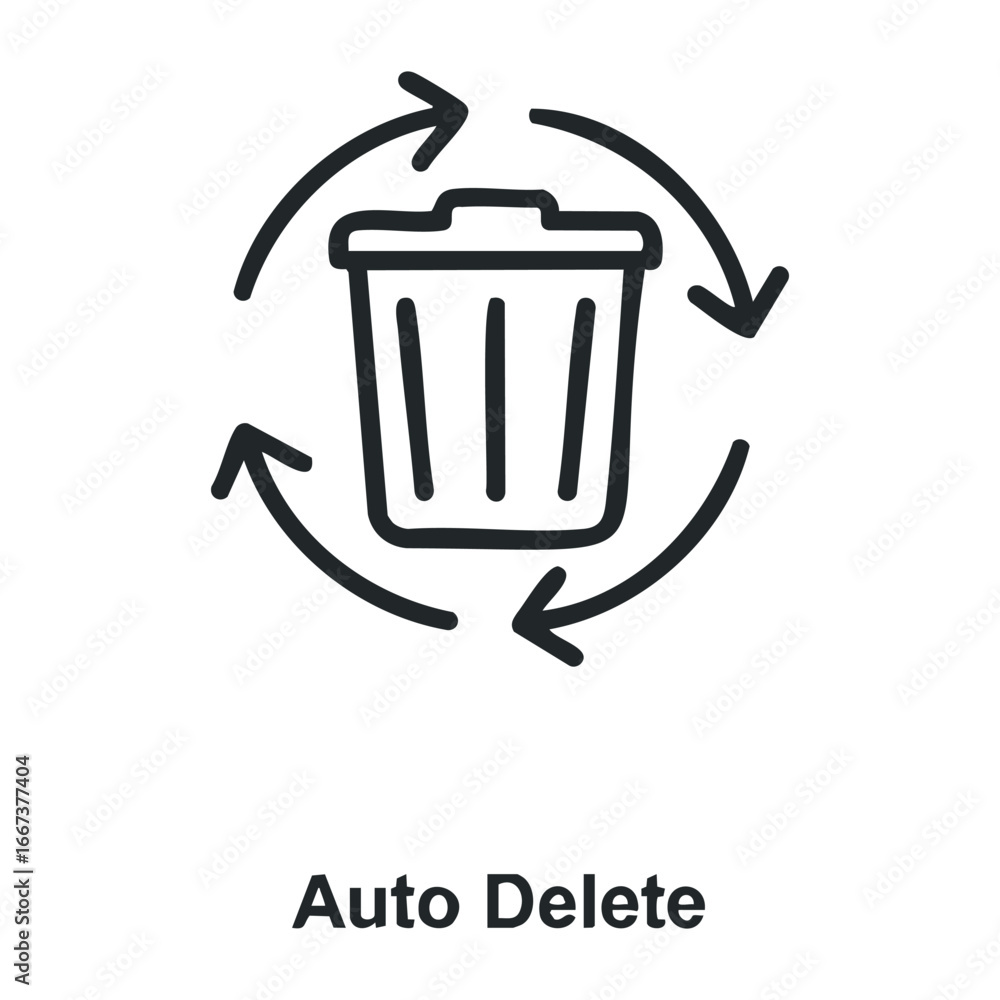 Poster auto delete action digital management online platforms graphic design minimalist style user interfac
