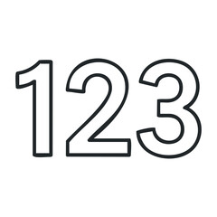 Counting numbers a creative exploration of numerical art in a minimalist design environment. Vector outline illustration