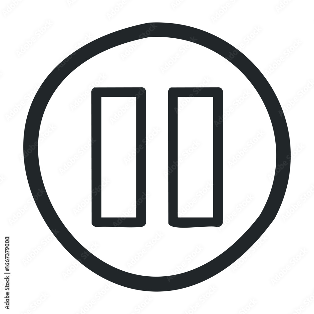 Poster pause button icon digital design graphic element modern environment minimalist viewpoint user interf