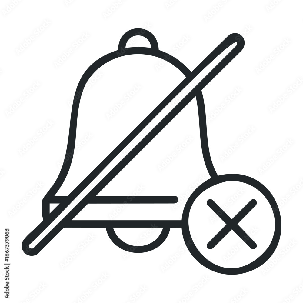 Poster silencing notifications digital workspace iconography minimalist design close-up user experience. ve