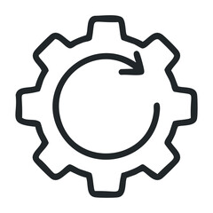 Obraz premium Recycling process of gears in industry workshop infographic clean environment sustainability concept. Vector outline illustration