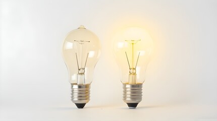 Inspiring bright idea with vintage light bulbs representing innovation and creative solutions for business success