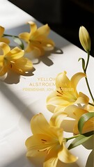 Phone Wallpaper Series : Flower Language - Yellow Alstroemeria, means : Friendship, Joy, Optimism 010