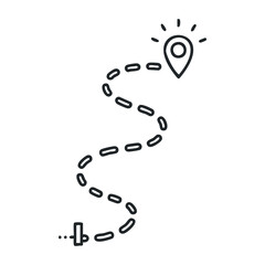 Fototapeta premium Navigating your journey route planning for travel enthusiasts in digital spaces. Vector outline illustration