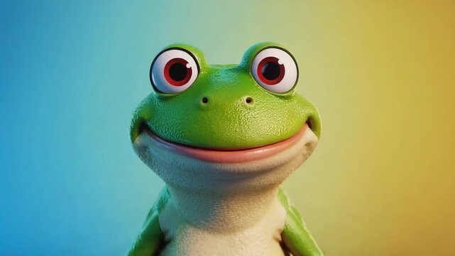 Animated Frog Welcoming, Cartoon Style, Friendly Greeting