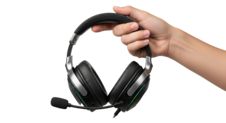 Gaming headset with microphone best headphones for pc gamer headset comfortable audio quality sound isolation on transparent background