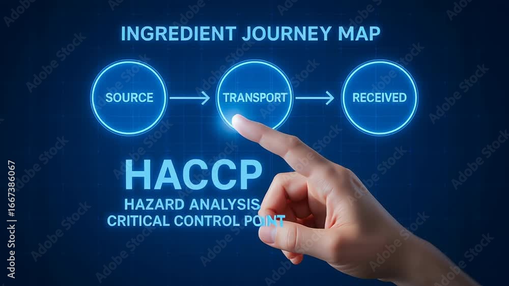 Poster haccp hazard analysis critical control point concept ensuring safe ingredient journey from source th