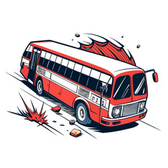 london bus crash vector