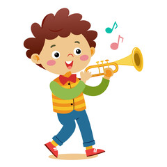boy playing with megaphone vector